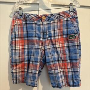 Florida‎ Gators Shorts Womens Size 8 Plaid NCAA College Classics Linen